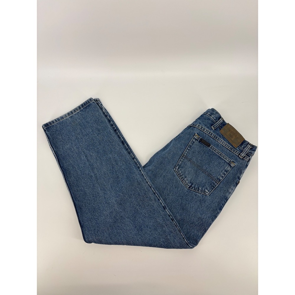 Lee Riders Mens Straight Leg Medium Wash Denim Jeans 38x30 Blue 1085544